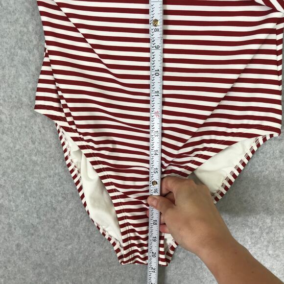 Kona Sol One Piece Swimsuit Medium Twist Knot Strapless Burgundy Nautical Preppy - Picture 6 of 11